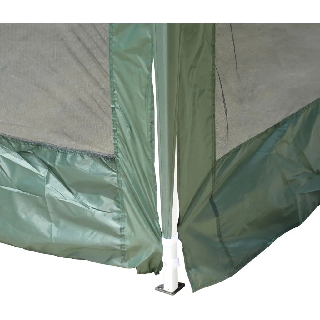 Faltpavillon mit Netzseitenteilen 3 x 4,5m mit Tragetasche grün