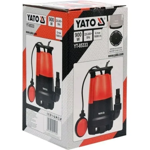 Tauchpumpe - 900W - 18000L/h MIT 15-Meter-Gartenschlauch inklusive Düse und Armaturen UND 1"-Hahn