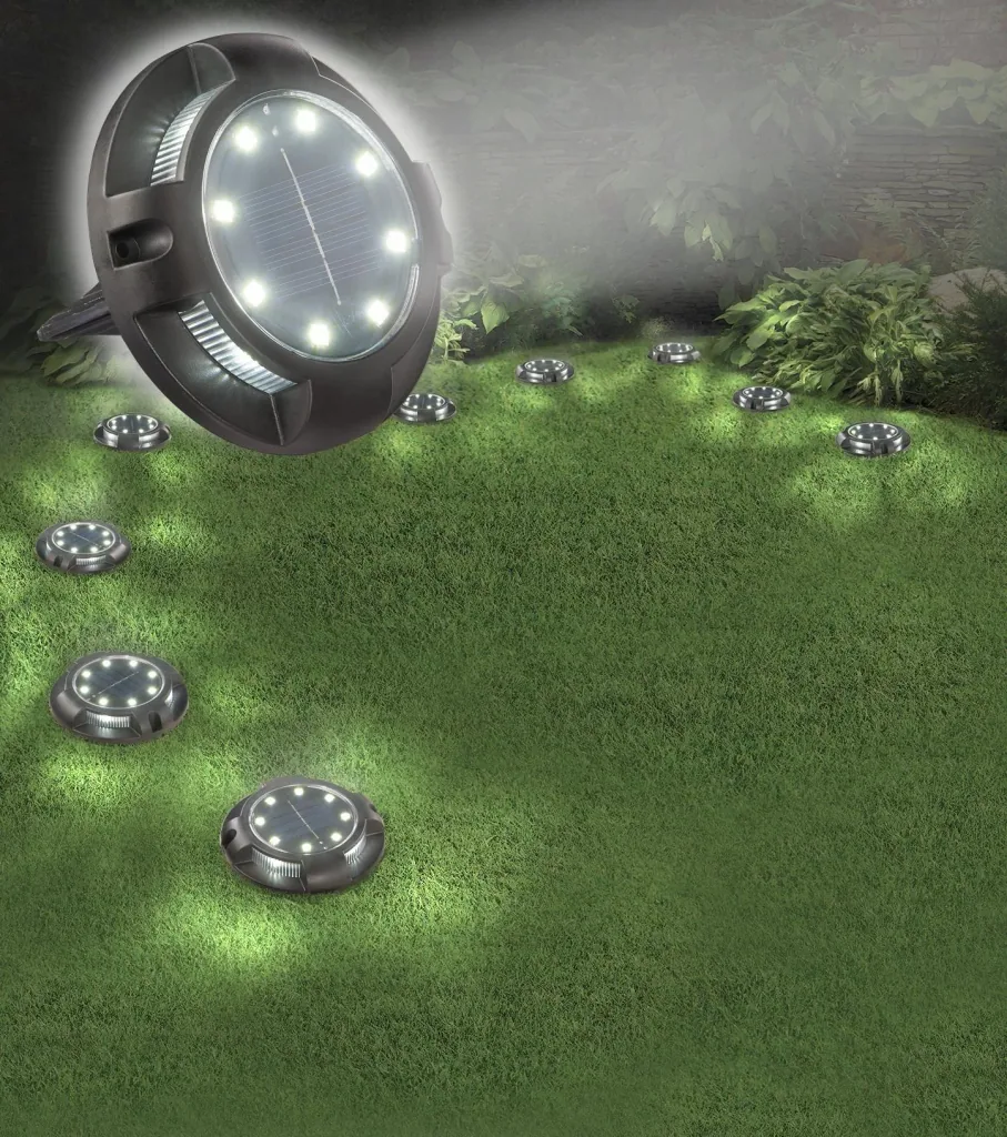 Solar Bodenleuchten mit 12 LEDs, 8 Lumen, 3er Set