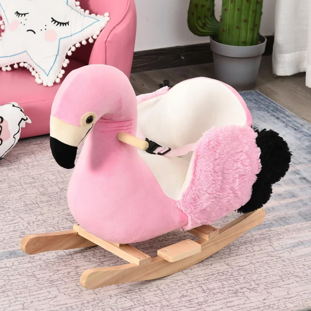 Kinder Schaukeltier als Flamingo