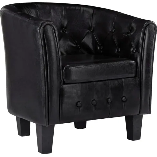 Schalensitz Kunstleder schwarz