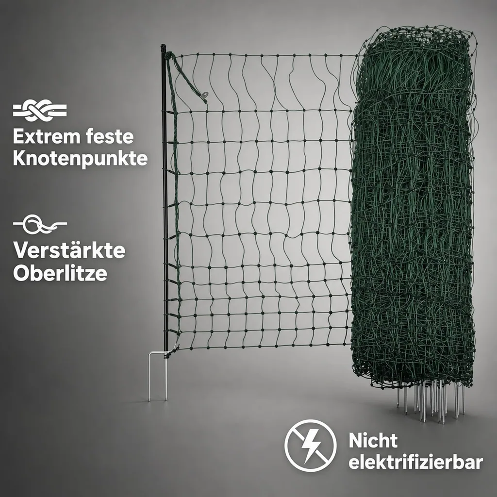 Geflügelnetz 106 cm mit Doppelspitze, 25 m, nicht elektrifizierbar