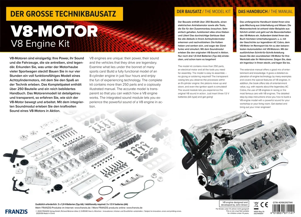 Der große Technikbausatz V8 Motor
