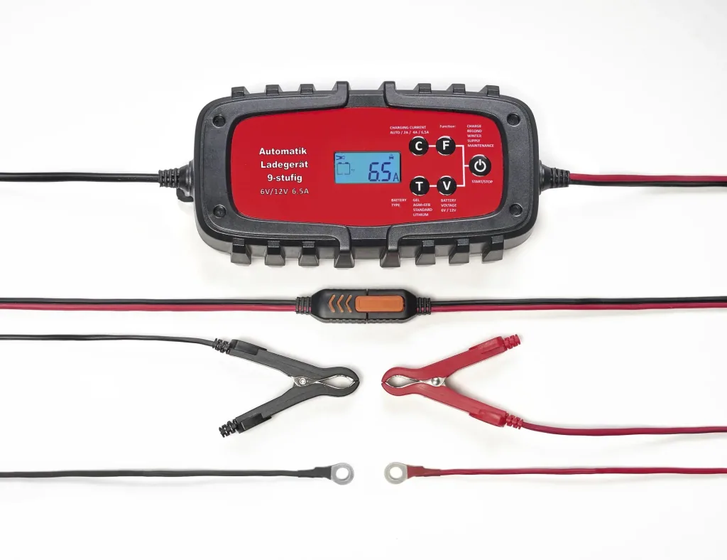 Batterieladegerät, 9-stufig - für Auto & Motorrad - 6,5 A, 6/12 Volt