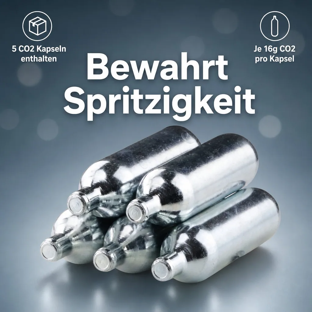 CO2 Kapseln für Champagner Protector: 5 Stk. (16g) - Spritzigkeit bewahren & länger genießen