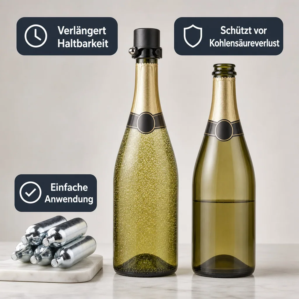 CO2 Kapseln für Champagner Protector: 5 Stk. (16g) - Spritzigkeit bewahren & länger genießen