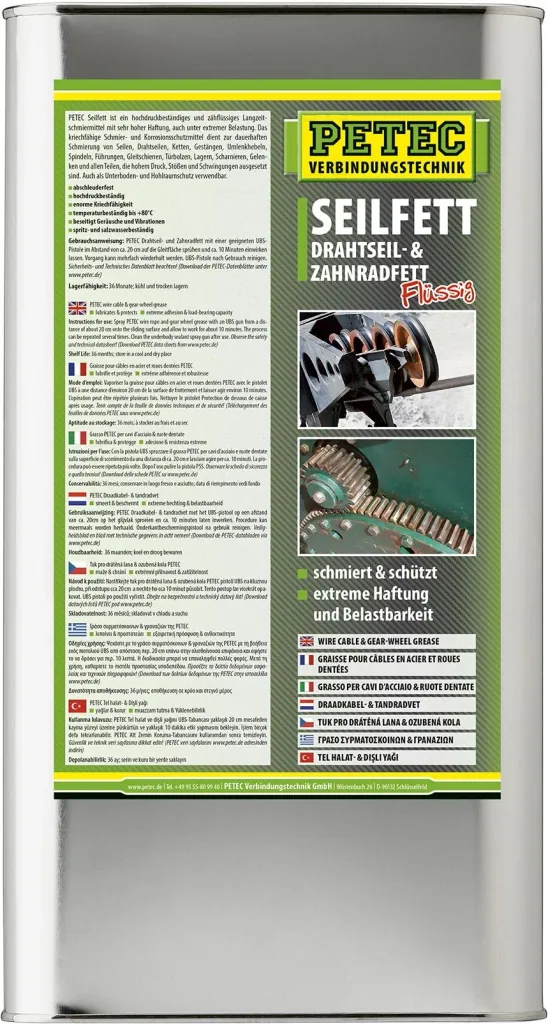 Seilfett - Drahtseil- und Zahnradfett, 5 Liter Kanister