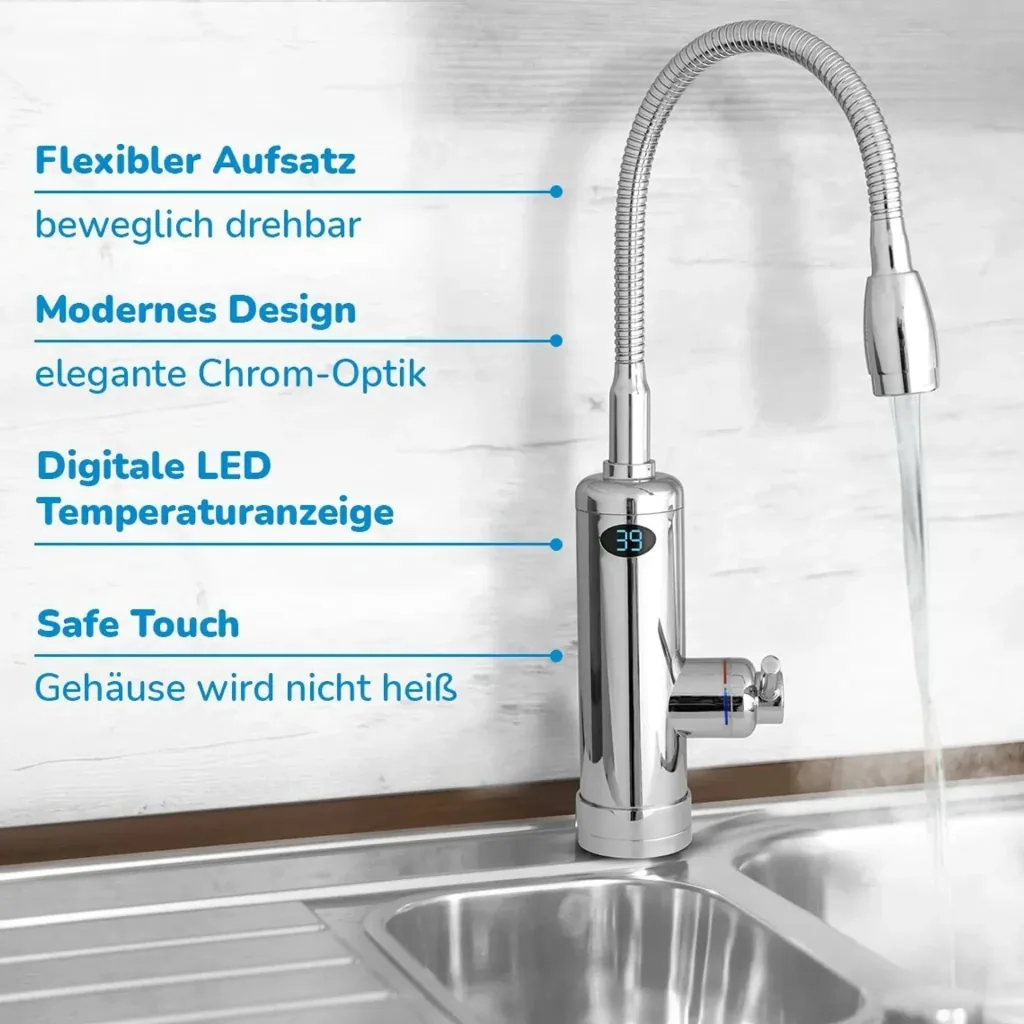 Aquadon Smart Heater, Warm- und Kaltwasserarmatur Flex Head