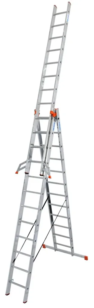 "TRIBILO" SPROSSEN-VIELZWECKLEITER, DREITEILIG 3x12 SPROSSEN