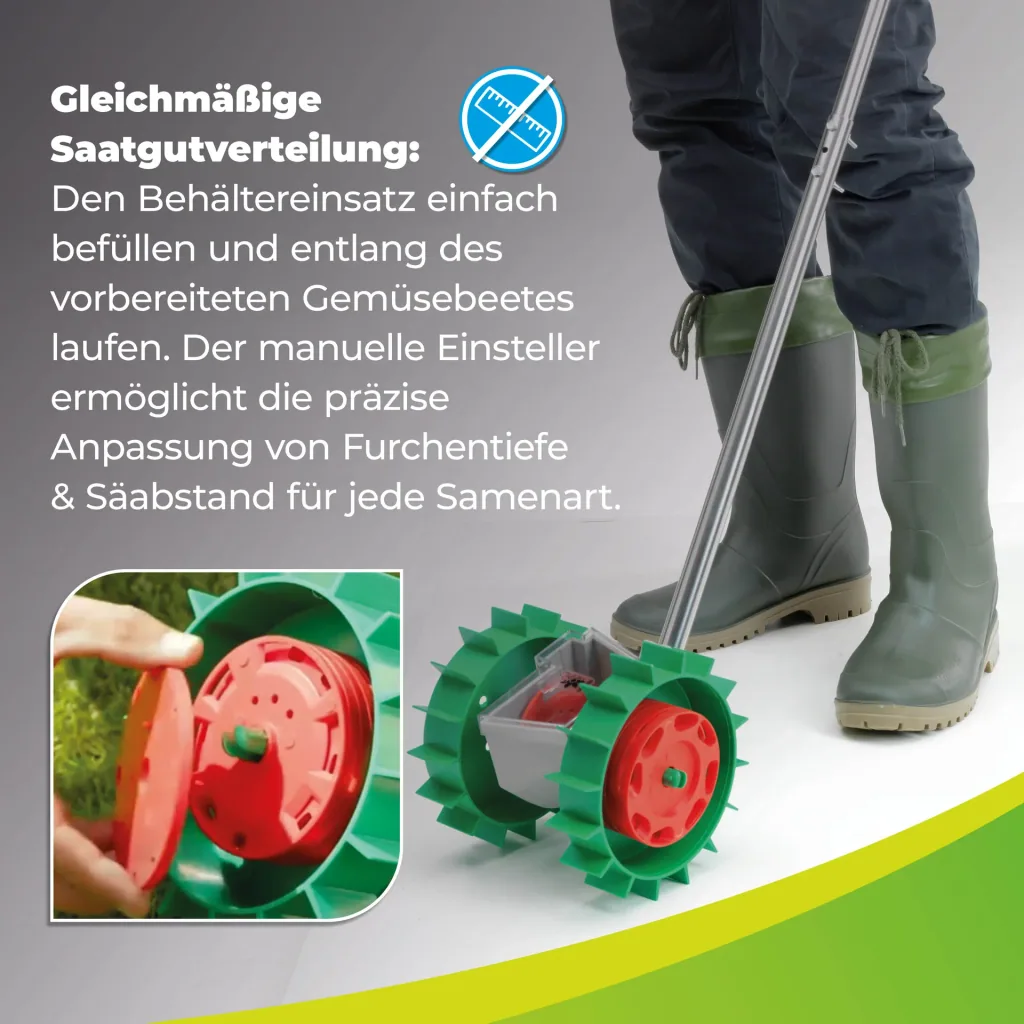 Handsämaschine "Super Seeder" inklusive 6 Saatgutscheiben