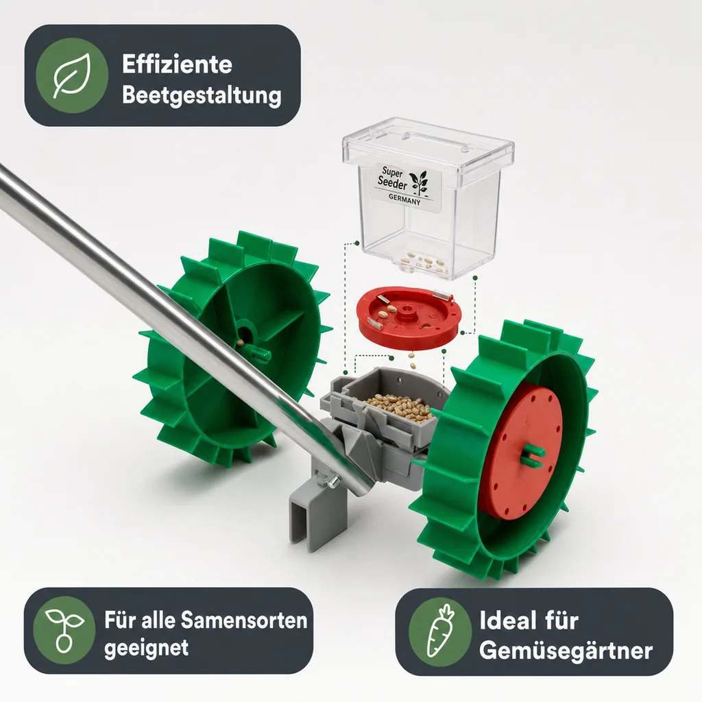 Handsämaschine "Super Seeder" inklusive 6 Saatgutscheiben