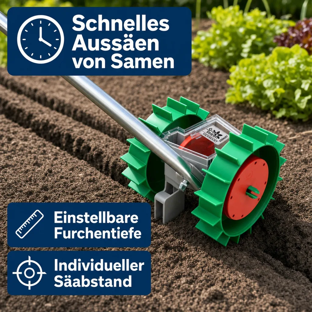 Handsämaschine "Super Seeder" inklusive 6 Saatgutscheiben