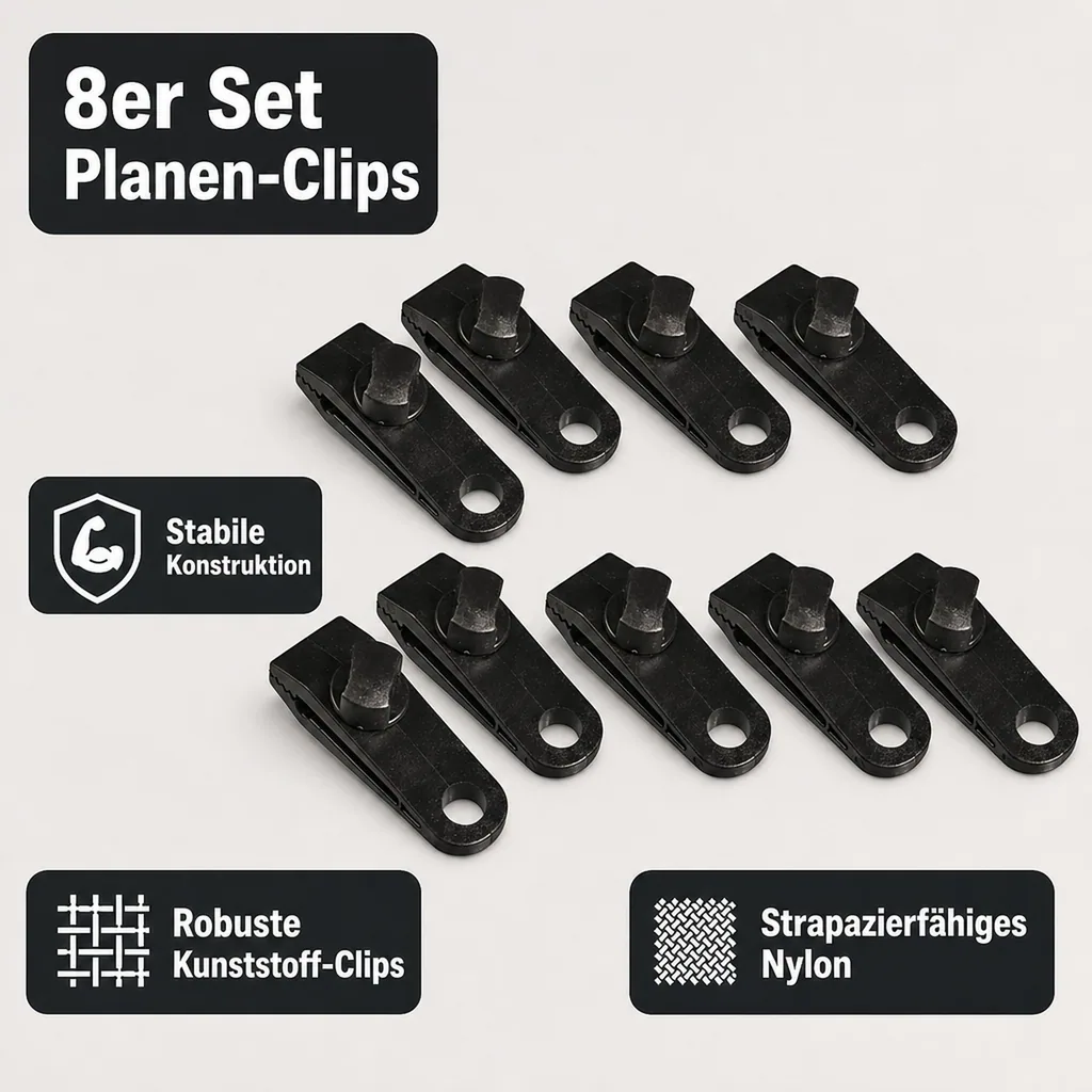 Planen-Clip-Set, 8 Stück
