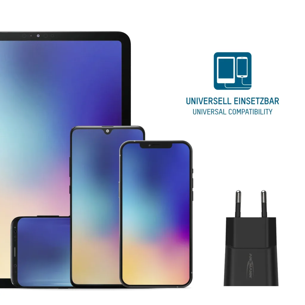 Heimladegerät HC105 – 5W USB-Stromadapter, 1x USB-Port, 5V DC, Schwarz