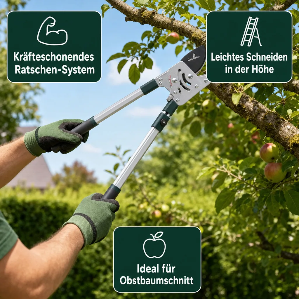 Amboss Astratschenschere mit Teleskopgriff, 50 mm Schnittstärke