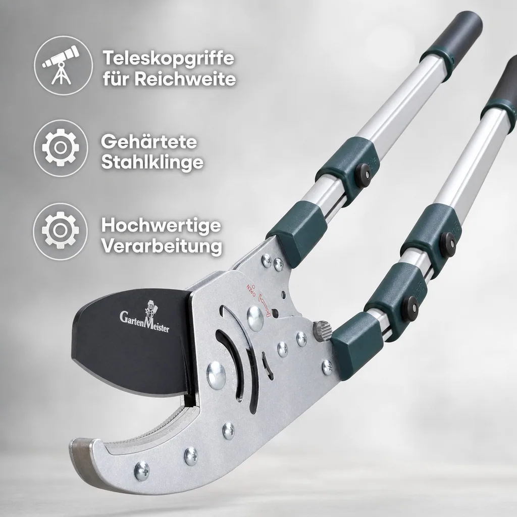 Amboss Astratschenschere mit Teleskopgriff, 50 mm Schnittstärke
