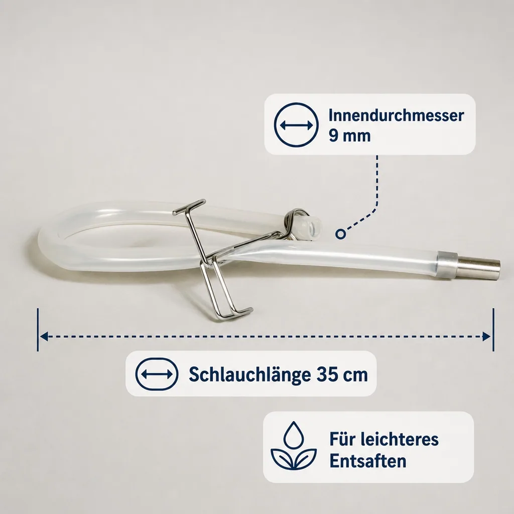 Ablaufschlauch mit Klemme, zu Fruchtentsafter Edelstahl 9 Liter 761262