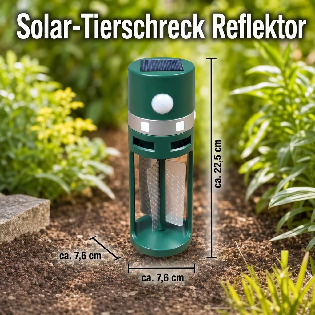 Solar-Tierschreck "Reflektor", mit Ultraschall und Blitzlicht