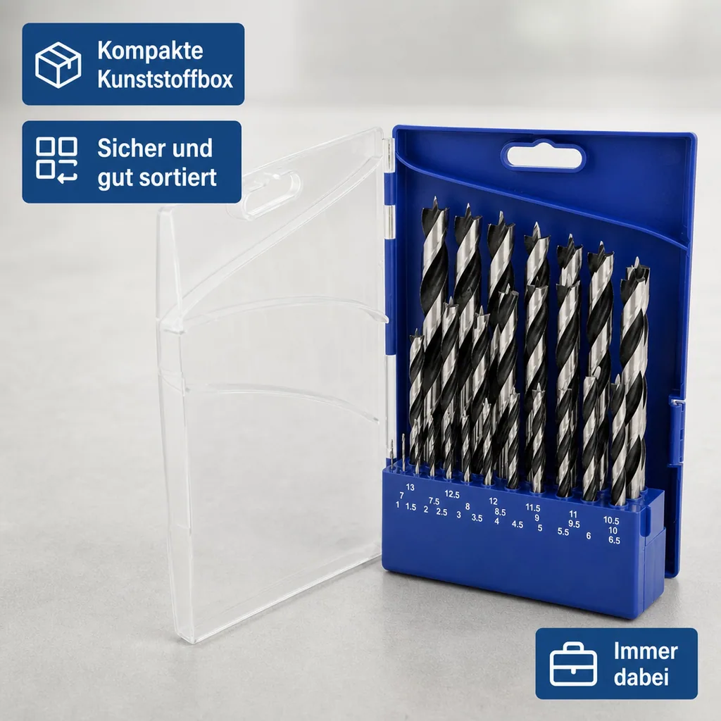 Holzbohrer-Set 25-teilig. 1,0 - 13,0 mm