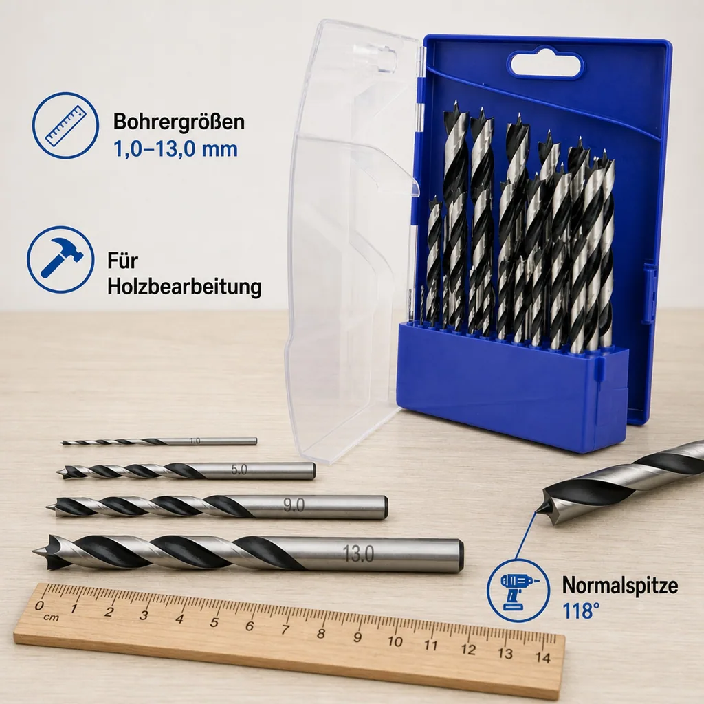 Holzbohrer-Set 25-teilig. 1,0 - 13,0 mm