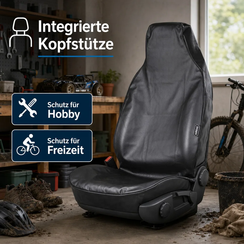 Werkstattschoner in Lederoptik, schwarz
