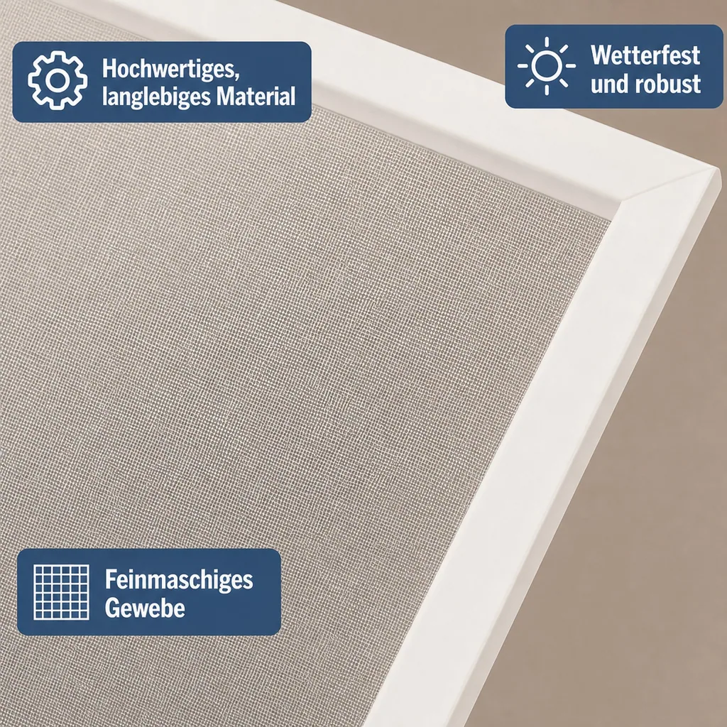 Insektenschutz - Fenster, Farbe weiß, 100 x 100 cm