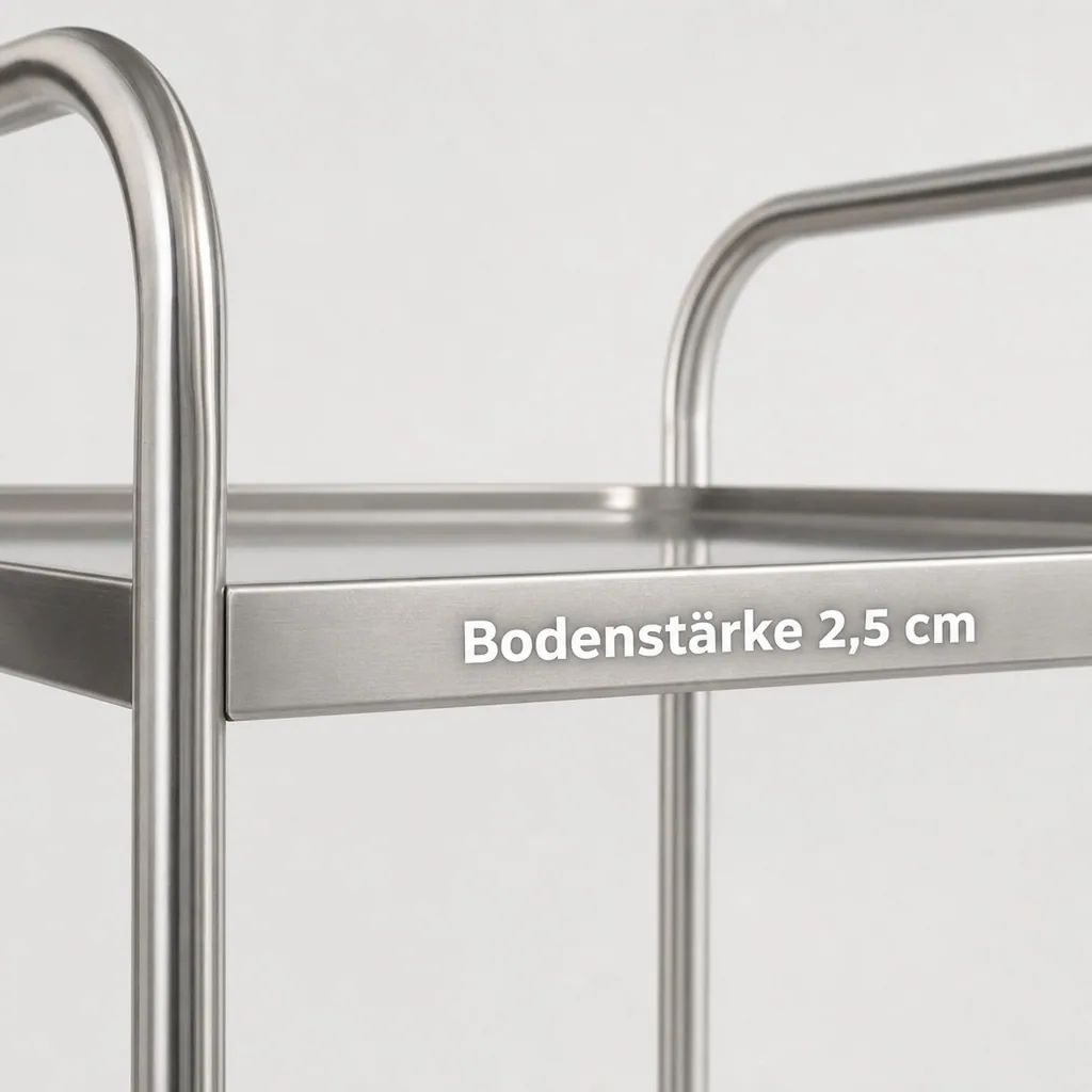 Servierwagen mit 2 Borden, 85x53x95 cm, Edelstahl