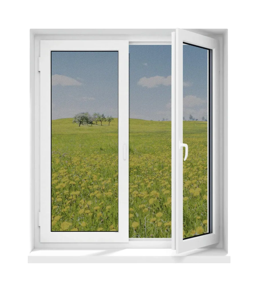 Moskitonetz für Fenster „Magic Klick“, mit Magnetbefestigung, luftdurchlässig und halbtransparent, 150 x 130 cm, Schwarz
