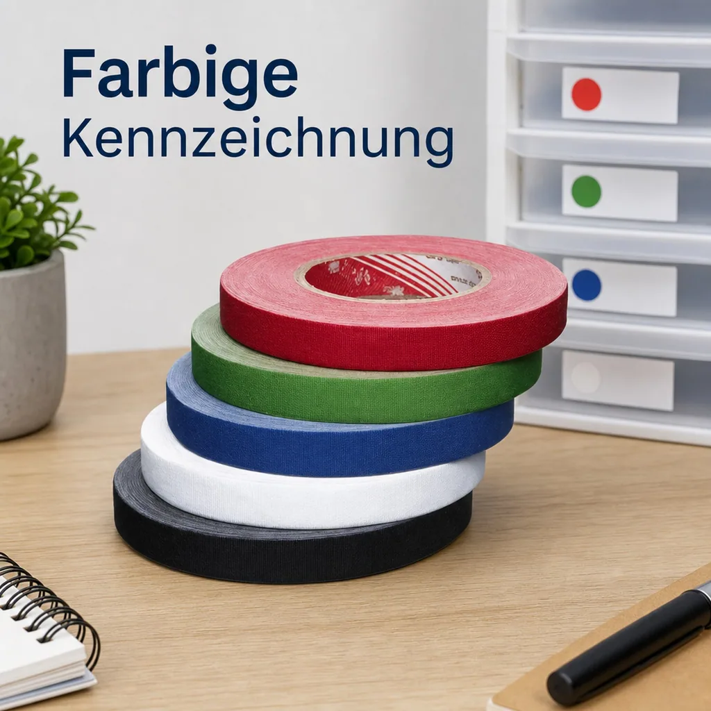 Gewebeklebebänder farbig 10 m - 5 Stück