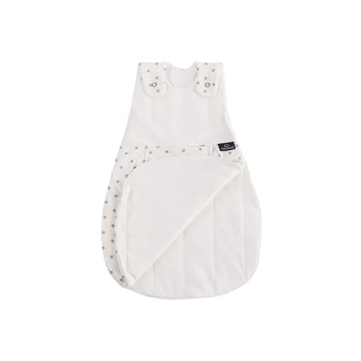 Träumeland Liebmich Schlafsack Baby, Schlummersack, Innenschlafsack Set - Sternchen Grau 3tlg. Set, Grösse: 80/86