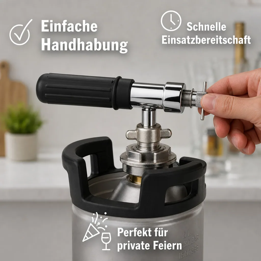 Kleindruckminderer für Kohlensäurekapseln - KEG-Ceomat Anschluß, Größe CO2 Anschluss: 5/8 Anschluss