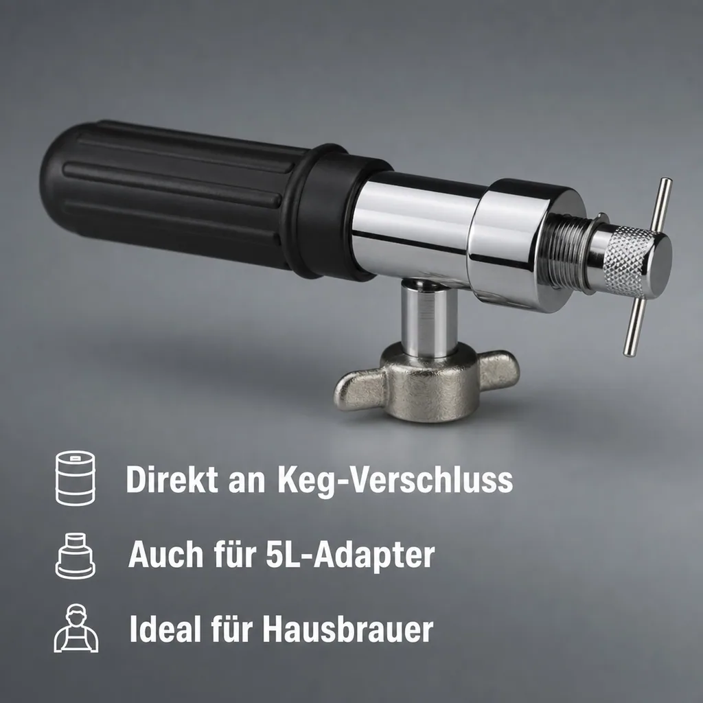 Kleindruckminderer für Kohlensäurekapseln - KEG-Ceomat Anschluß, Größe CO2 Anschluss: 5/8 Anschluss