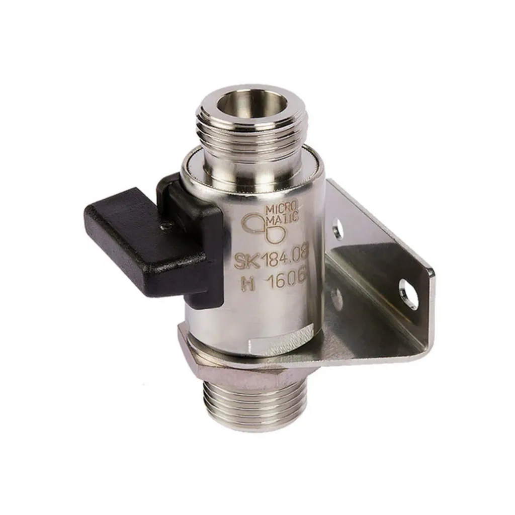Wandhalter mit Abstellhahn für Bierzapfanlagen, 5/8 Zoll, NW: 10 mm