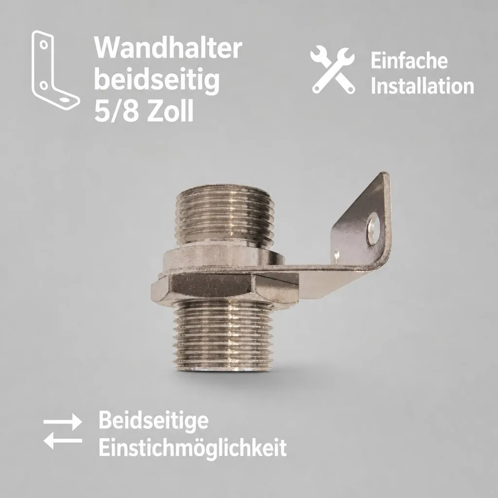 Wandhalter - 5/8 Zoll beidseitig, mit Haltewinkel, NW: 7 mm