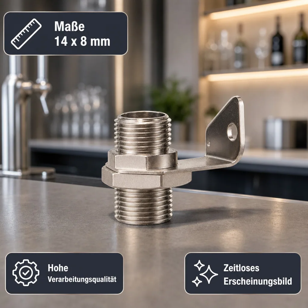 Wandhalter - 5/8 Zoll beidseitig, mit Haltewinkel, NW: 7 mm