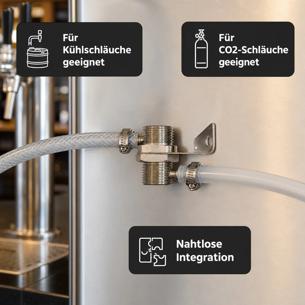 Wandhalter - 5/8 Zoll beidseitig, mit Haltewinkel, NW: 7 mm