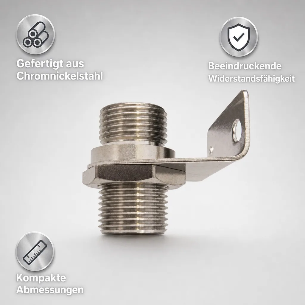 Wandhalter - 5/8 Zoll beidseitig, mit Haltewinkel, NW: 7 mm