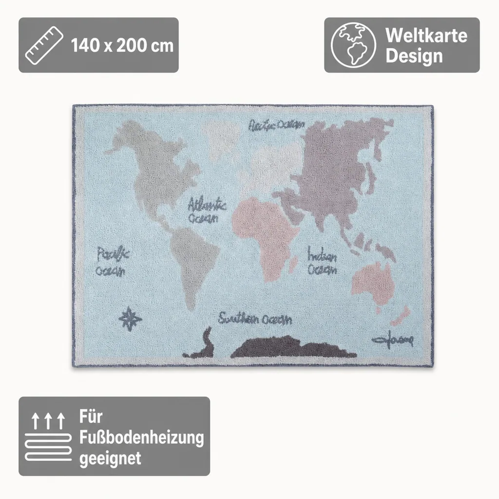 Lorena Canals Teppich Weltkarte