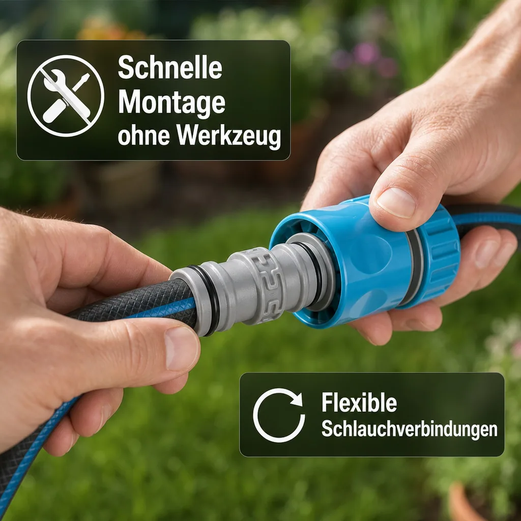 Schlauchverbinder 1 Zoll, Kupplungsverbinder, Gartenschlauch Verbinder