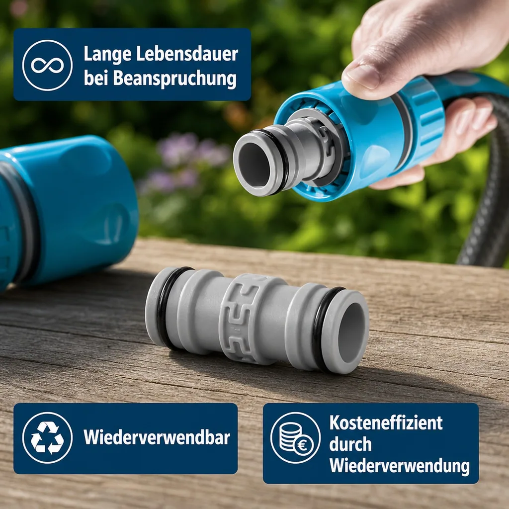 Schlauchverbinder 1 Zoll, Kupplungsverbinder, Gartenschlauch Verbinder