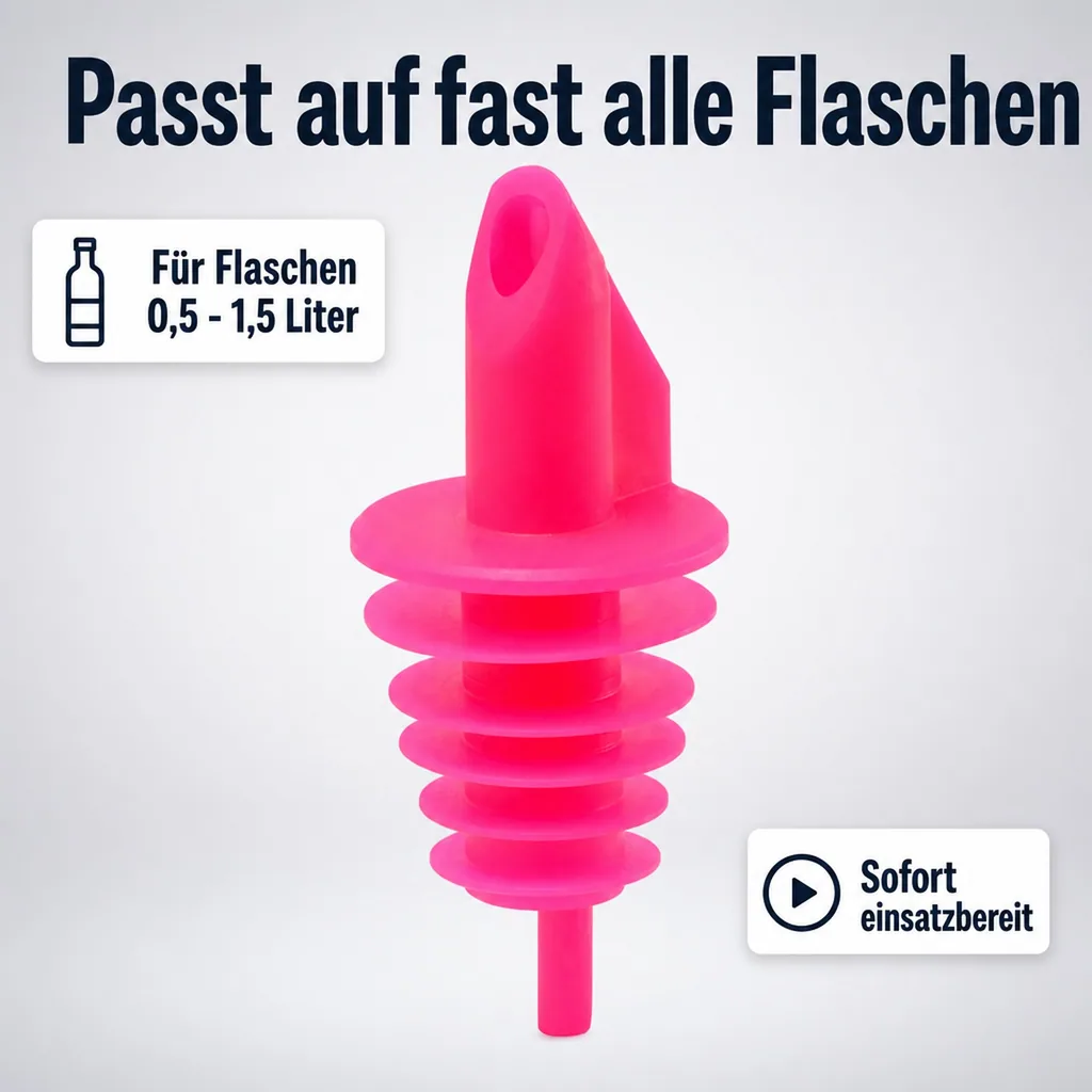 Ausgießer Billy Neon pink, für fast alle Flaschengrößen von 0,5 - 1,5 Liter Flaschen, 1 Stück