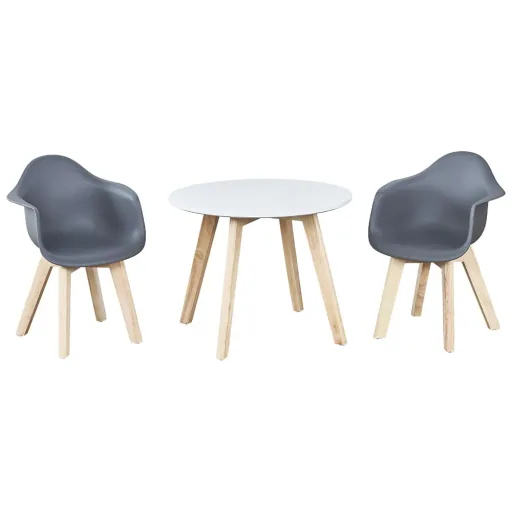 Quax Kinder Schalenstuhl 2 er Set grau