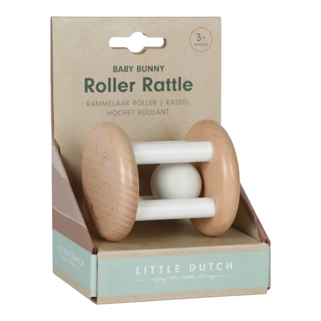 Little Dutch Greifling, Rasselroller Baby Bunny - Babyrassel ab 3+ Monate