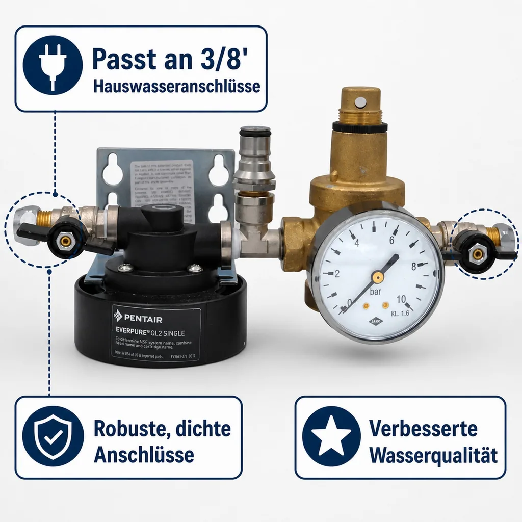 Wasserfiltersystem, Filteranlage, Filterkopf - QL3 mit Druckminderer