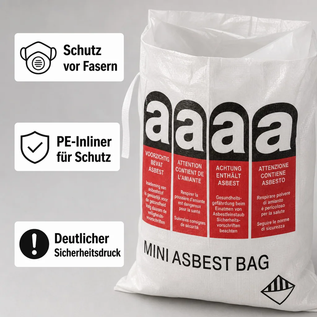 Asbestsack Mini 70x110cm, Abfallsack für Asbestentsorgung