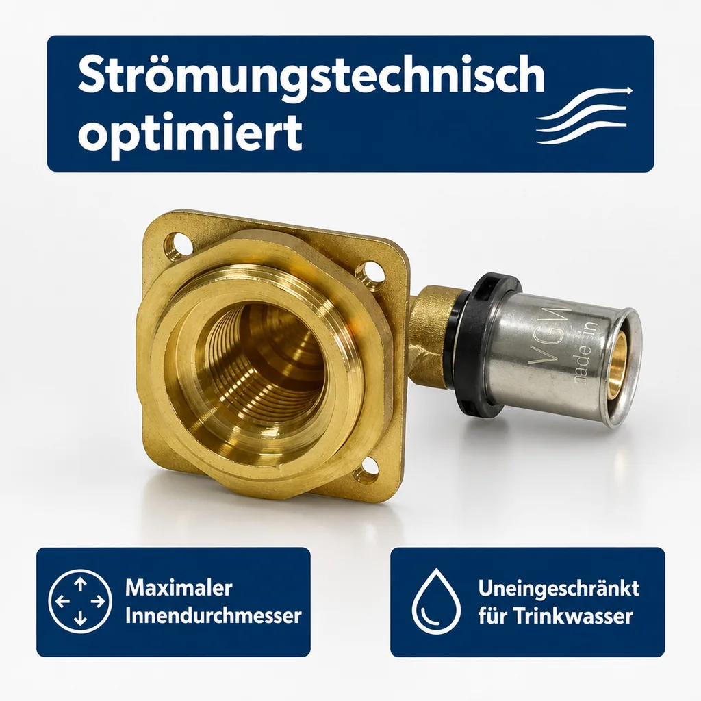 Spülkastenanschluss, Pressfitting 16 x 2 - 1/2", Messing, DVGW zertifiziert