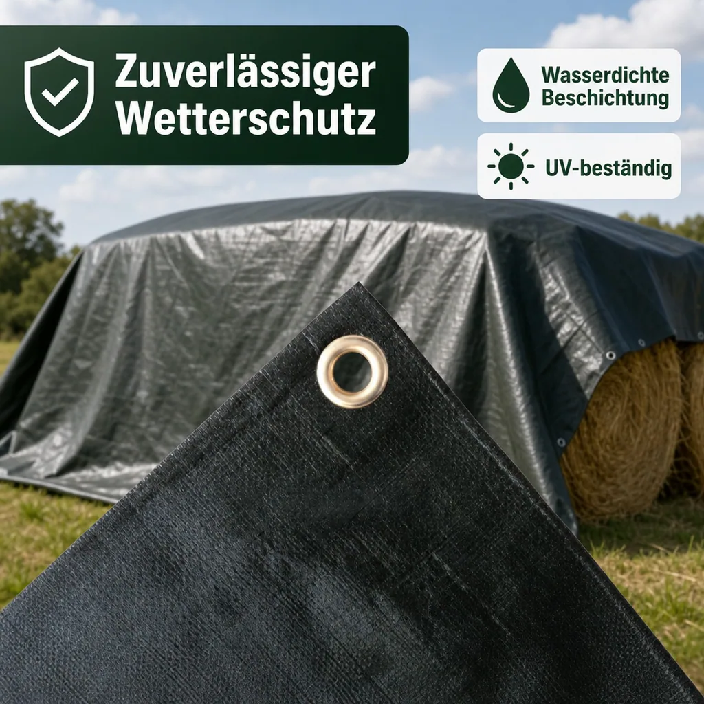 Abdeckplane 6x8m, 280g/m², (48m²), grün, reißfest und wasserdicht