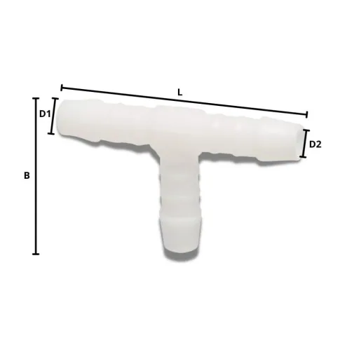 Schlauchverbinder 13mm, Kunststoff T-Stück, Schlauchkupplung