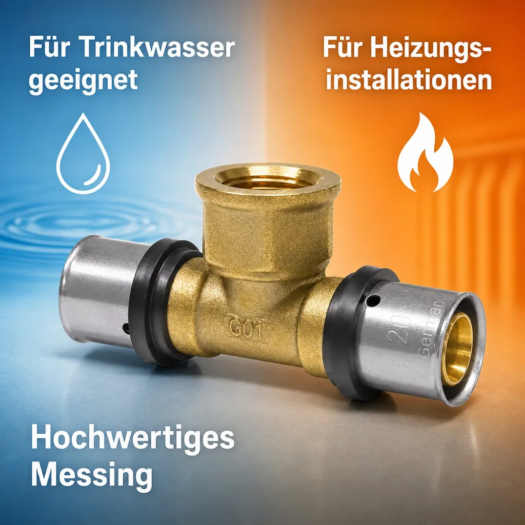 T Stück Pressfitting, 26mm, Trinkwasser, Heizung