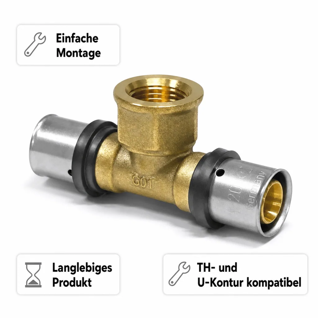 T Stück Pressfitting, 26mm, Trinkwasser, Heizung